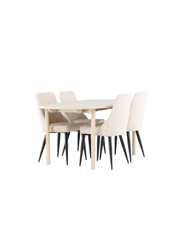 Matgrupp Andy med Leone matstolar, 180 × 90 cm