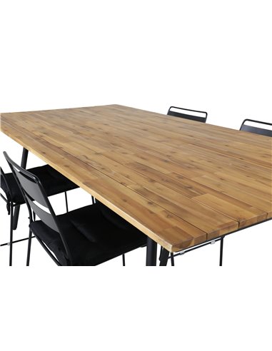 Matgrupp Chan med Lina matstolar, 200 × 100 cm