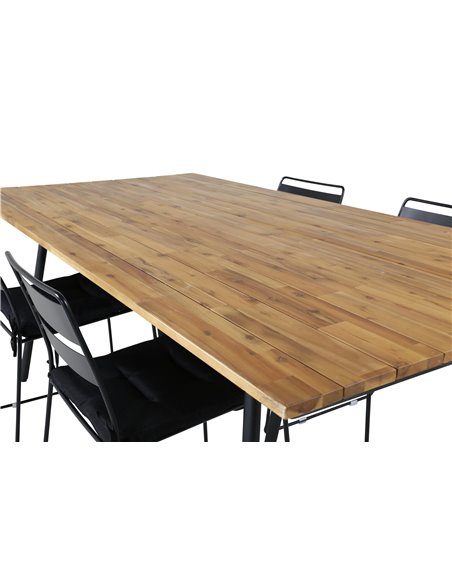 Matgrupp Chan med Lina matstolar, 200 × 100 cm