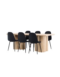 Matgrupp Olivia med Polar matstolar, 210 × 100 cm 2