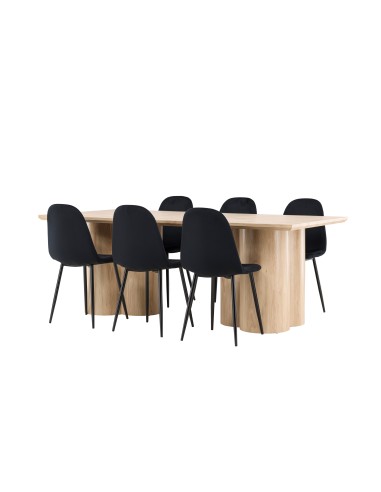 Matgrupp Olivia med Polar matstolar, 210 × 100 cm