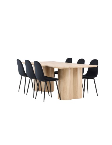 Matgrupp Olivia med Polar matstolar, 210 × 100 cm