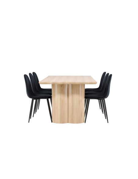 Matgrupp Olivia med Polar matstolar, 210 × 100 cm