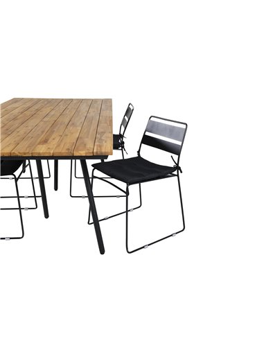 Matgrupp Chan med Lina matstolar, 200 × 100 cm