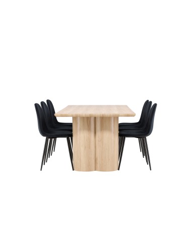 Matgrupp Olivia med Polar matstolar, 210 × 100 cm