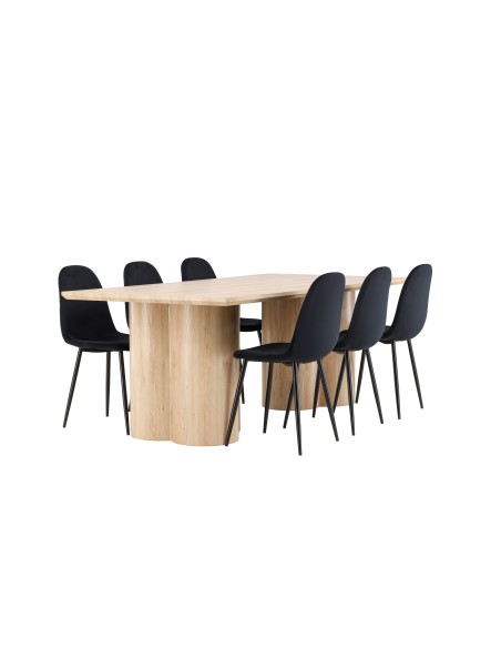 Matgrupp Olivia med Polar matstolar, 210 × 100 cm