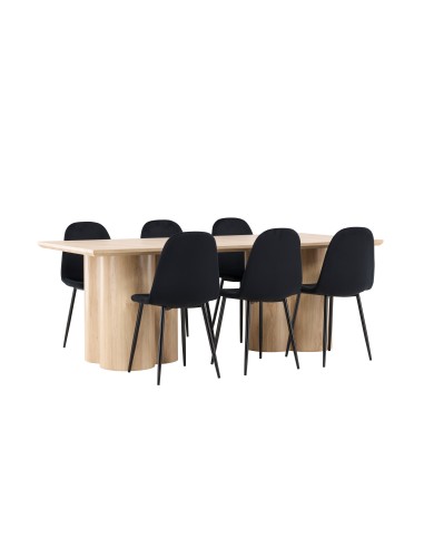 Matgrupp Olivia med Polar matstolar, 210 × 100 cm
