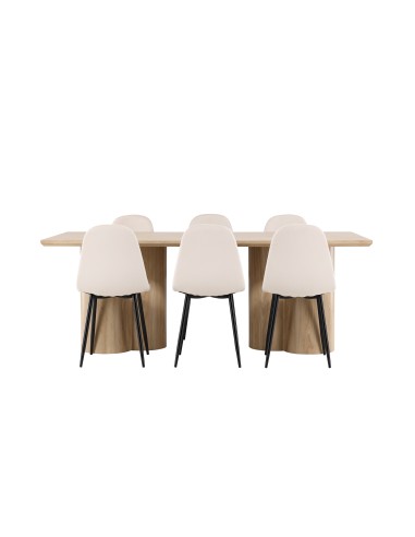 Matgrupp Olivia med Polar matstolar, 210 × 100 cm