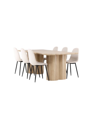 Matgrupp Olivia med Polar matstolar, 210 × 100 cm