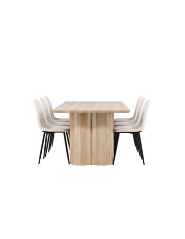 Matgrupp Olivia med Polar matstolar, 210 × 100 cm