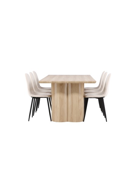 Matgrupp Olivia med Polar matstolar, 210 × 100 cm