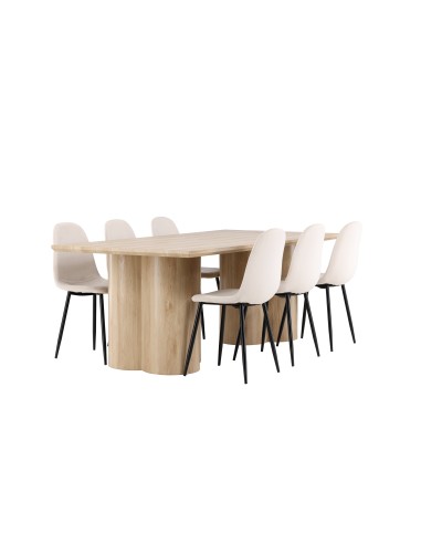 Matgrupp Olivia med Polar matstolar, 210 × 100 cm
