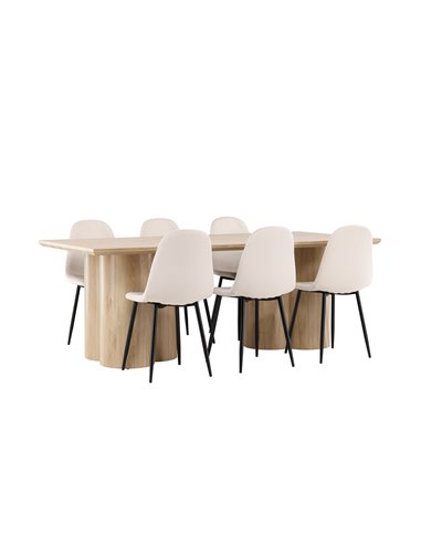 Matgrupp Olivia med Polar matstolar, 210 × 100 cm