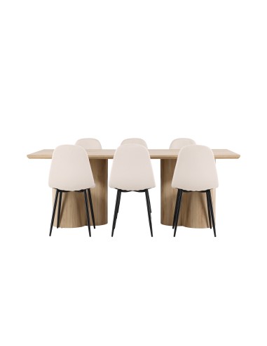 Matgrupp Olivia med Polar matstolar, 210 × 100 cm
