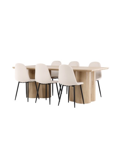 Matgrupp Olivia med Polar matstolar, 210 × 100 cm