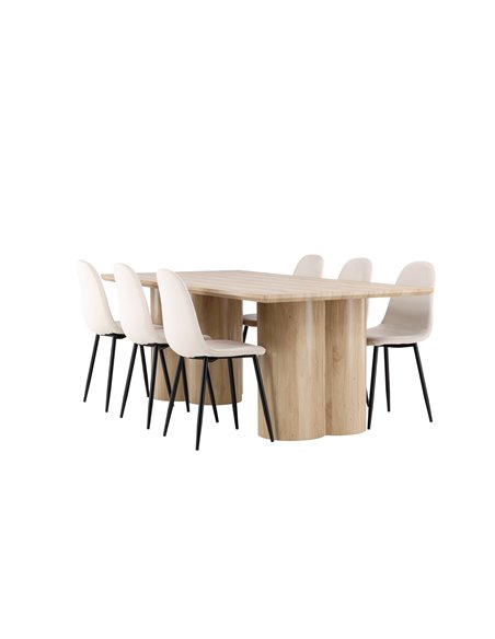 Matgrupp Olivia med Polar matstolar, 210 × 100 cm