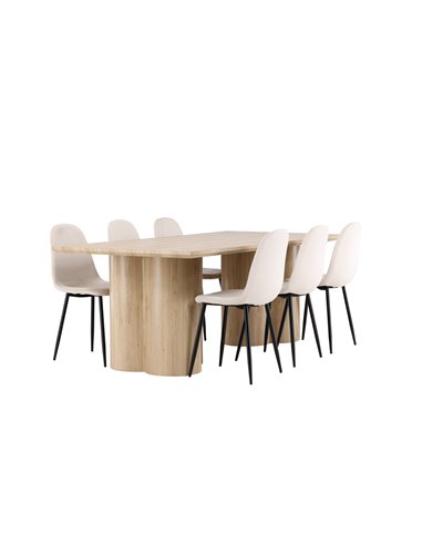 Matgrupp Olivia med Polar matstolar, 210 × 100 cm