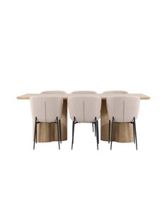 Matgrupp Olivia med Modesto matstolar, 210 × 100 cm