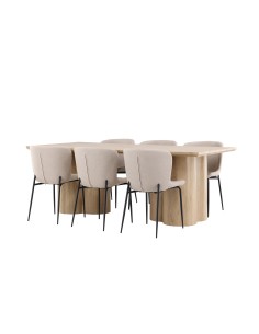 Matgrupp Olivia med Modesto matstolar, 210 × 100 cm 2