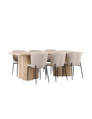 Matgrupp Olivia med Modesto matstolar, 210 × 100 cm