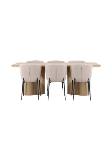 Matgrupp Olivia med Modesto matstolar, 210 × 100 cm