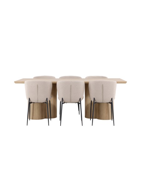 Matgrupp Olivia med Modesto matstolar, 210 × 100 cm