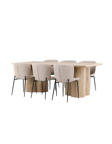 Matgrupp Olivia med Modesto matstolar, 210 × 100 cm