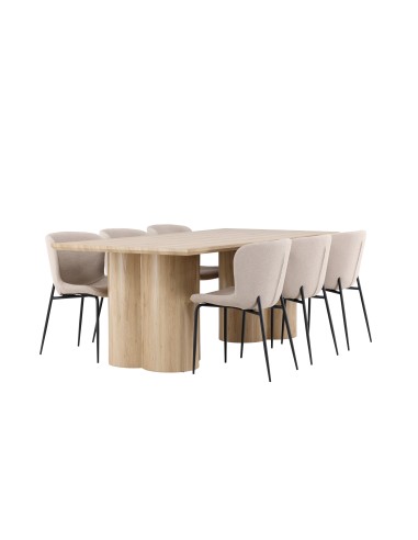 Matgrupp Olivia med Modesto matstolar, 210 × 100 cm