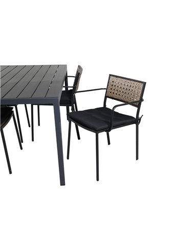 Matgrupp Break med Paola matstolar, 150 × 90 cm