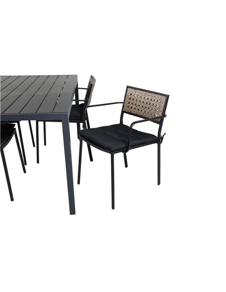 Matgrupp Break med Paola matstolar, 150 × 90 cm