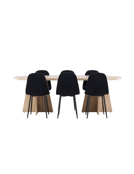 Matgrupp Bootcut med Polar matstolar, 230 × 115 cm