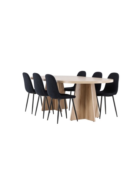 Matgrupp Bootcut med Polar matstolar, 230 × 115 cm