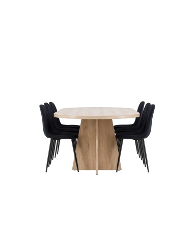 Matgrupp Bootcut med Polar matstolar, 230 × 115 cm