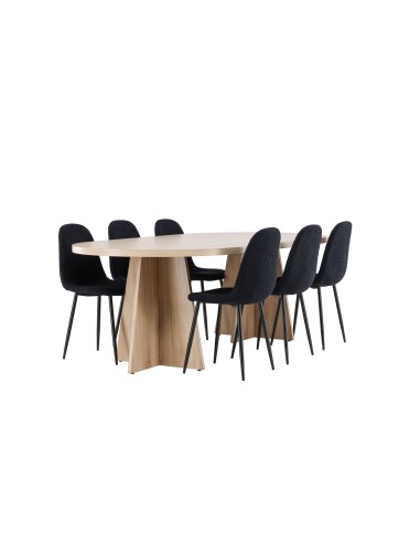 Matgrupp Bootcut med Polar matstolar, 230 × 115 cm