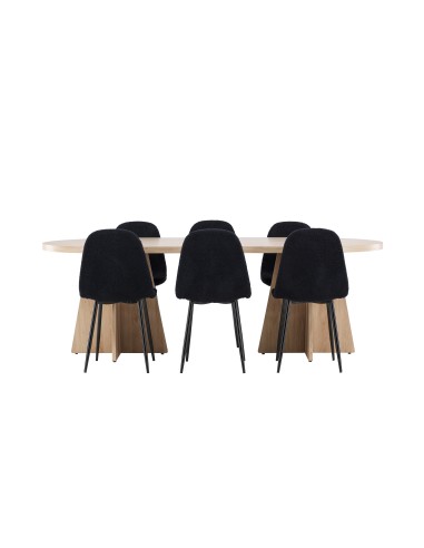 Matgrupp Bootcut med Polar matstolar, 230 × 115 cm