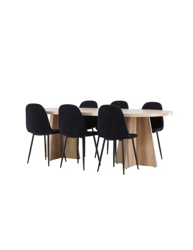 Matgrupp Bootcut med Polar matstolar, 230 × 115 cm