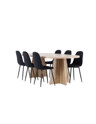Matgrupp Bootcut med Polar matstolar, 230 × 115 cm
