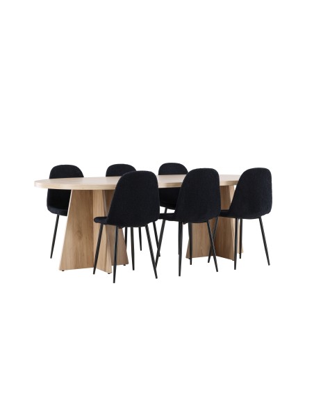 Matgrupp Bootcut med Polar matstolar, 230 × 115 cm