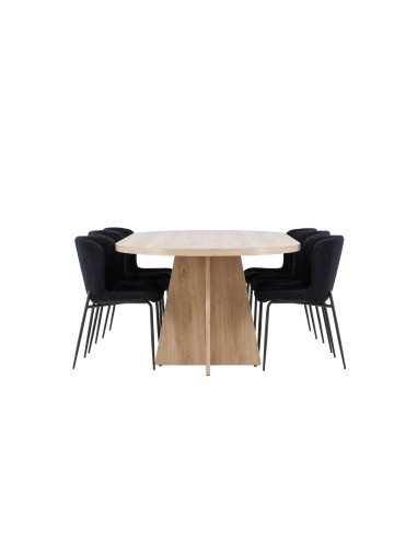 Matgrupp Bootcut med Modesto matstolar, 230 × 115 cm