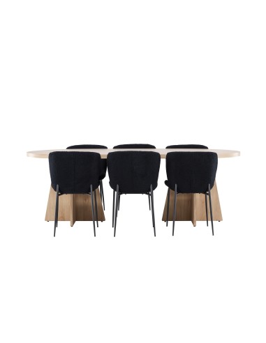 Matgrupp Bootcut med Modesto matstolar, 230 × 115 cm