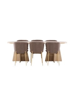 Matgrupp Bootcut med Modesto matstolar, 230 × 115 cm