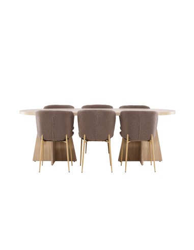 Matgrupp Bootcut med Modesto matstolar, 230 × 115 cm