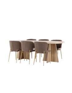 Matgrupp Bootcut med Modesto matstolar, 230 × 115 cm 2