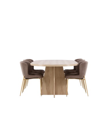 Matgrupp Bootcut med Modesto matstolar, 230 × 115 cm