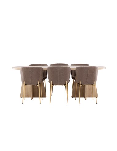 Matgrupp Bootcut med Modesto matstolar, 230 × 115 cm