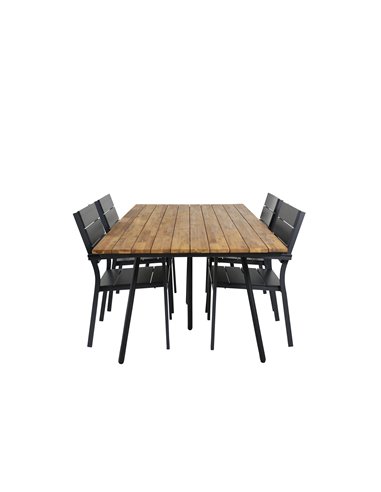 Matgrupp Chan med Levels matstolar, 200 × 100 cm