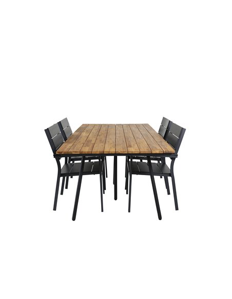 Matgrupp Chan med Levels matstolar, 200 × 100 cm