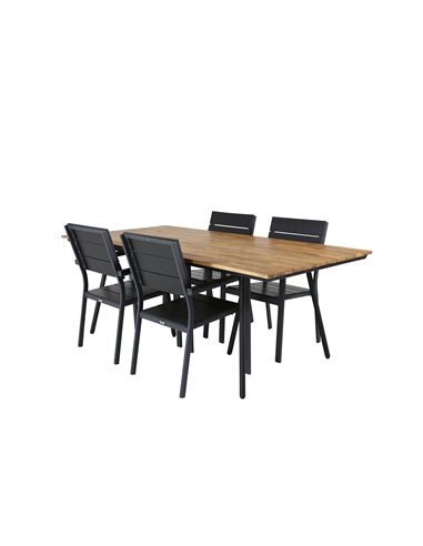 Matgrupp Chan med Levels matstolar, 200 × 100 cm