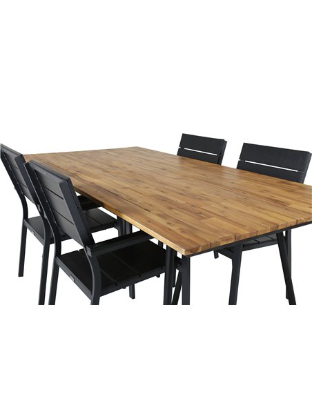Matgrupp Chan med Levels matstolar, 200 × 100 cm