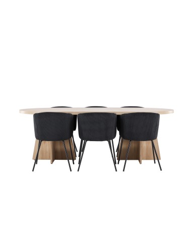 Matgrupp Bootcut med Berit matstolar, 230 × 115 cm